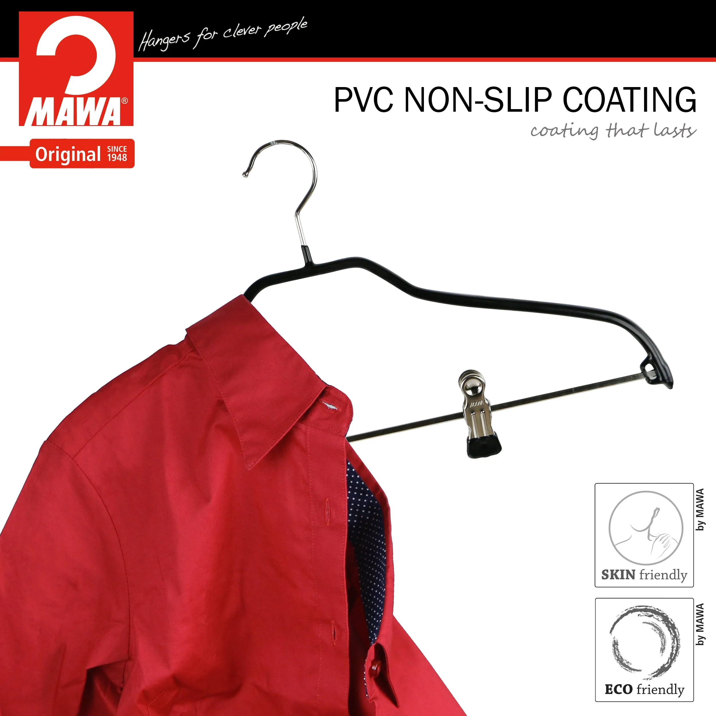 Silhouette Shirt with Grip Coated Clips, 40FK, Black