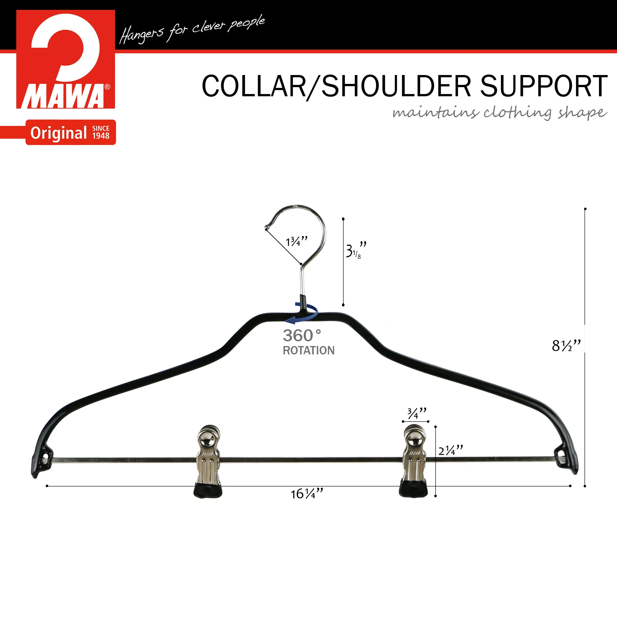 Silhouette Shirt with Grip Coated Clips, 40FK, Black