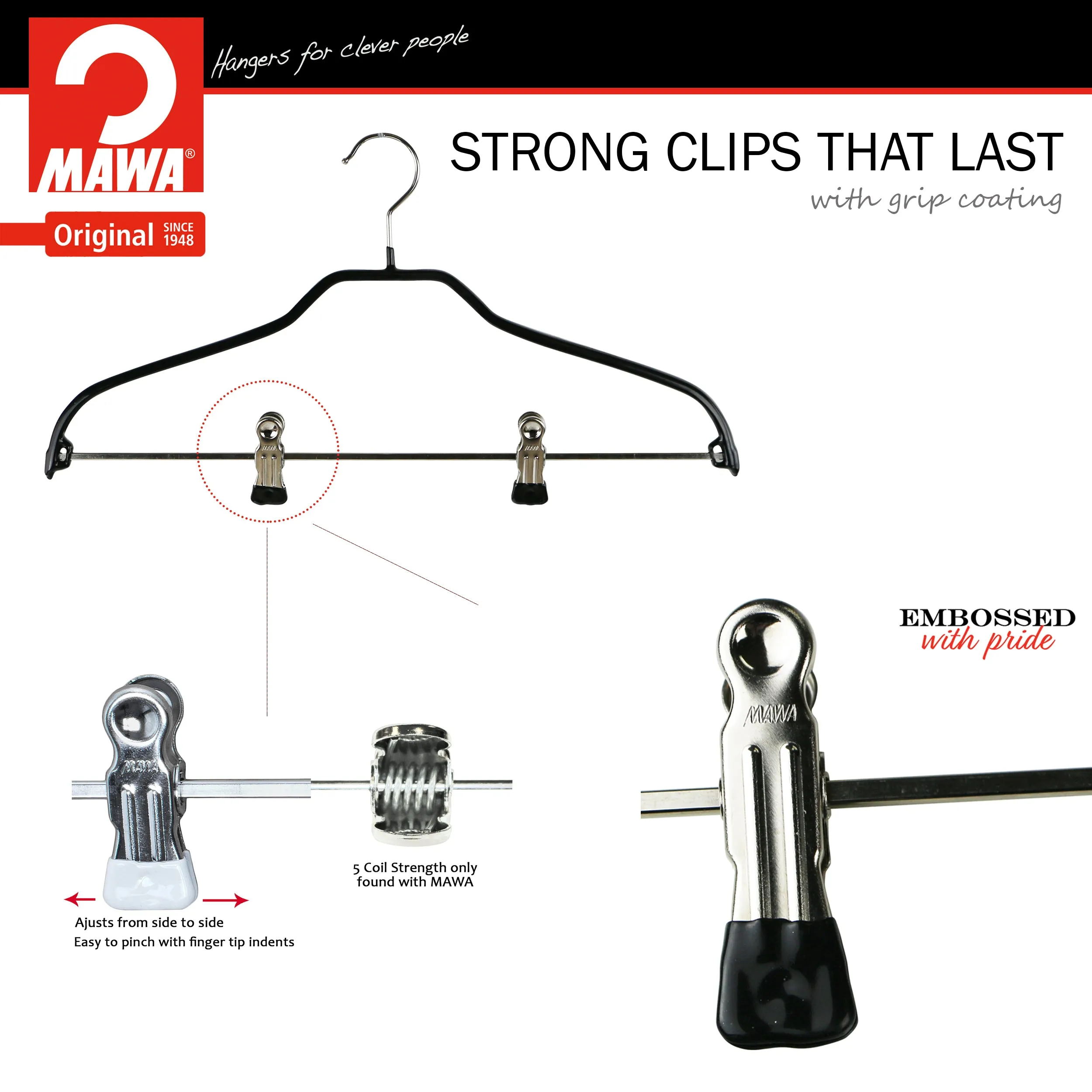 Silhouette Shirt with Grip Coated Clips, 40FK, Black