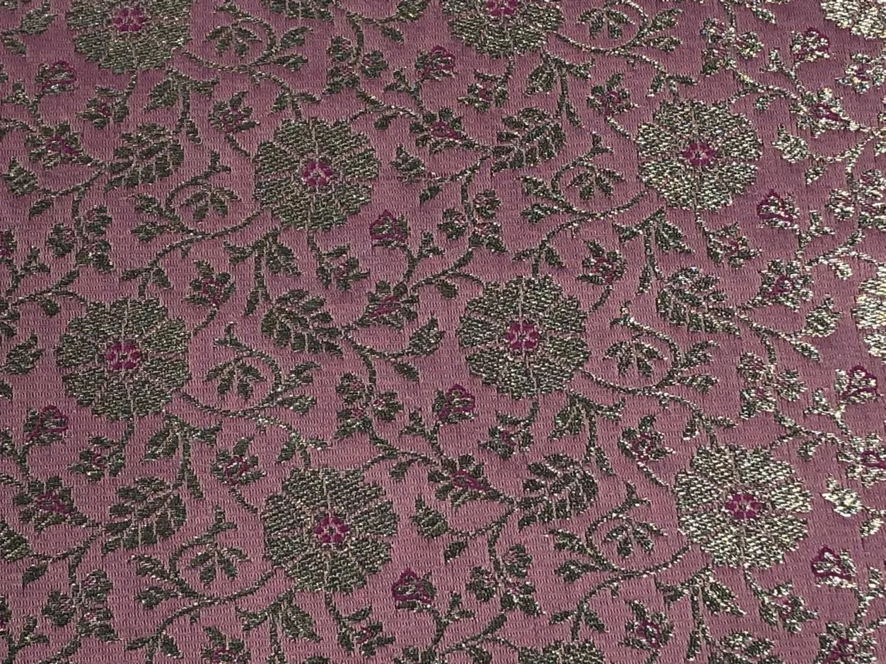 Silk Brocade fabric 44" wide Millennial Pink with metallic silver JACQUARD   BRO959[1]