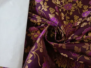 Silk Brocade fabric available in 3 colors egg plant, ink blue and green color 44" WIDE BRO899[1,2.3]