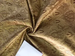 Silk Brocade fabric gold x metallic gold color 44" wide BRO797[1]
