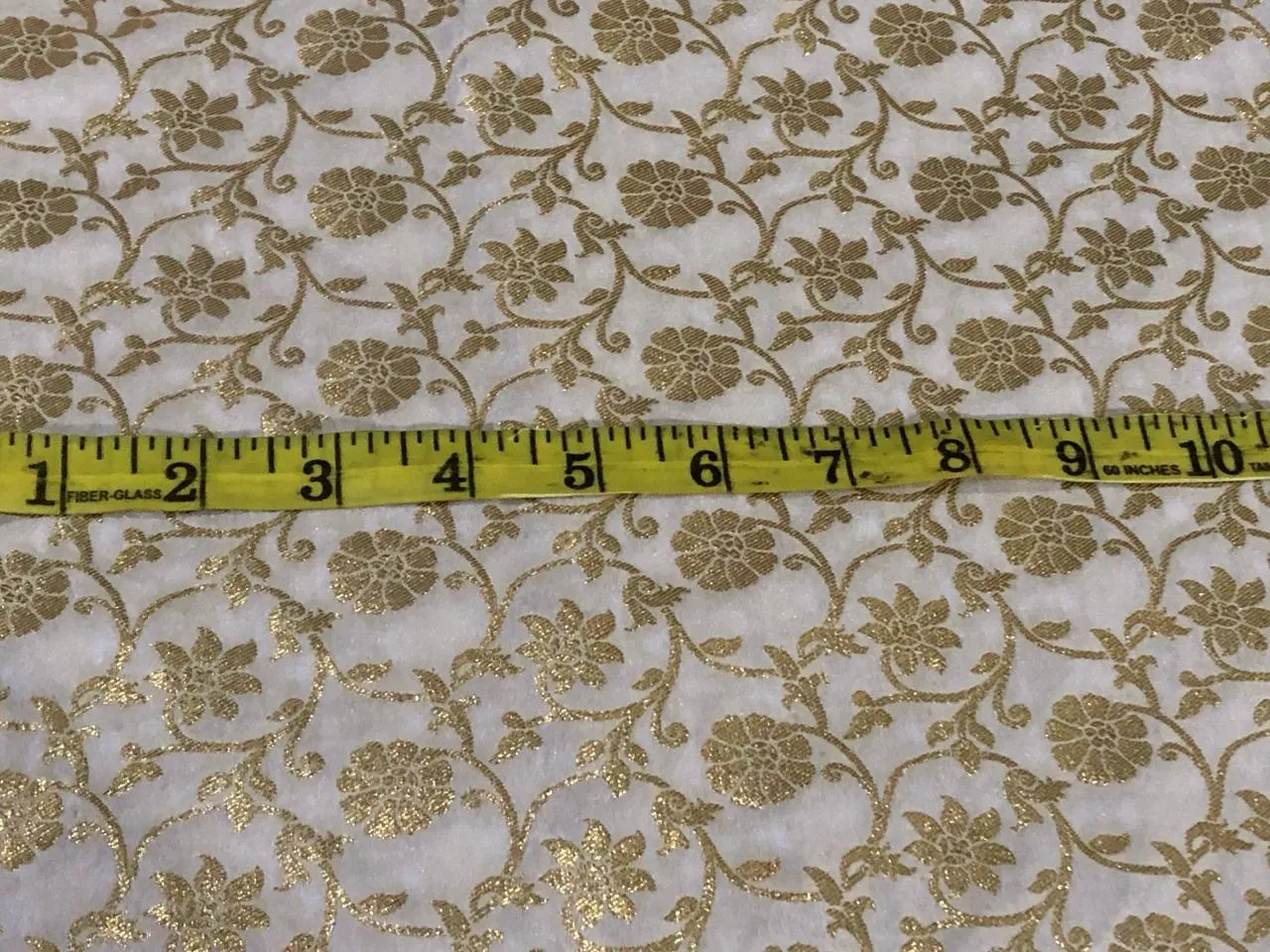 Silk Brocade fabric IVORY AND METTALIC GOLD JACQUARD DYEABLE BRO932[4]