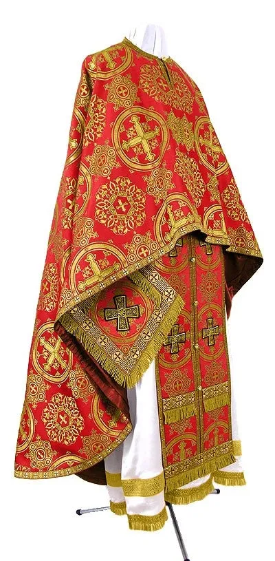 SILK BROCADE FABRIC Orange &amp; Gold color 44&quot; Vestment design BRO155[3]