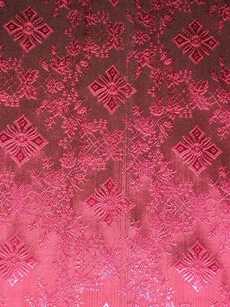 SILK BROCADE FABRIC Pink &amp; Black colour 44" wide Vestment design BRO159[2]