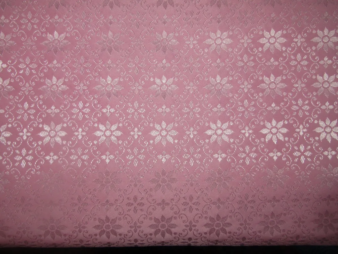Silk Brocade fabric pink x metallic silver color 58"wide BRO800[4]