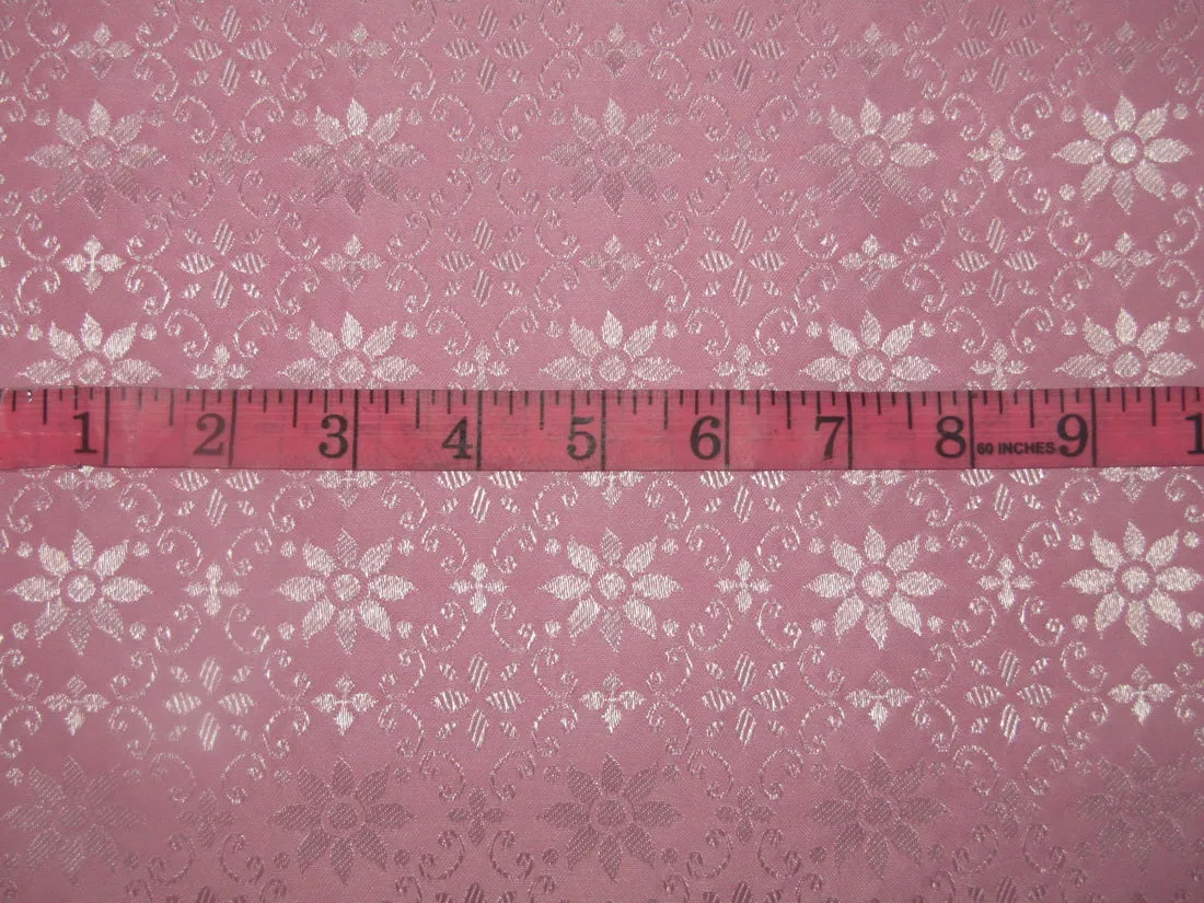 Silk Brocade fabric pink x metallic silver color 58"wide BRO800[4]