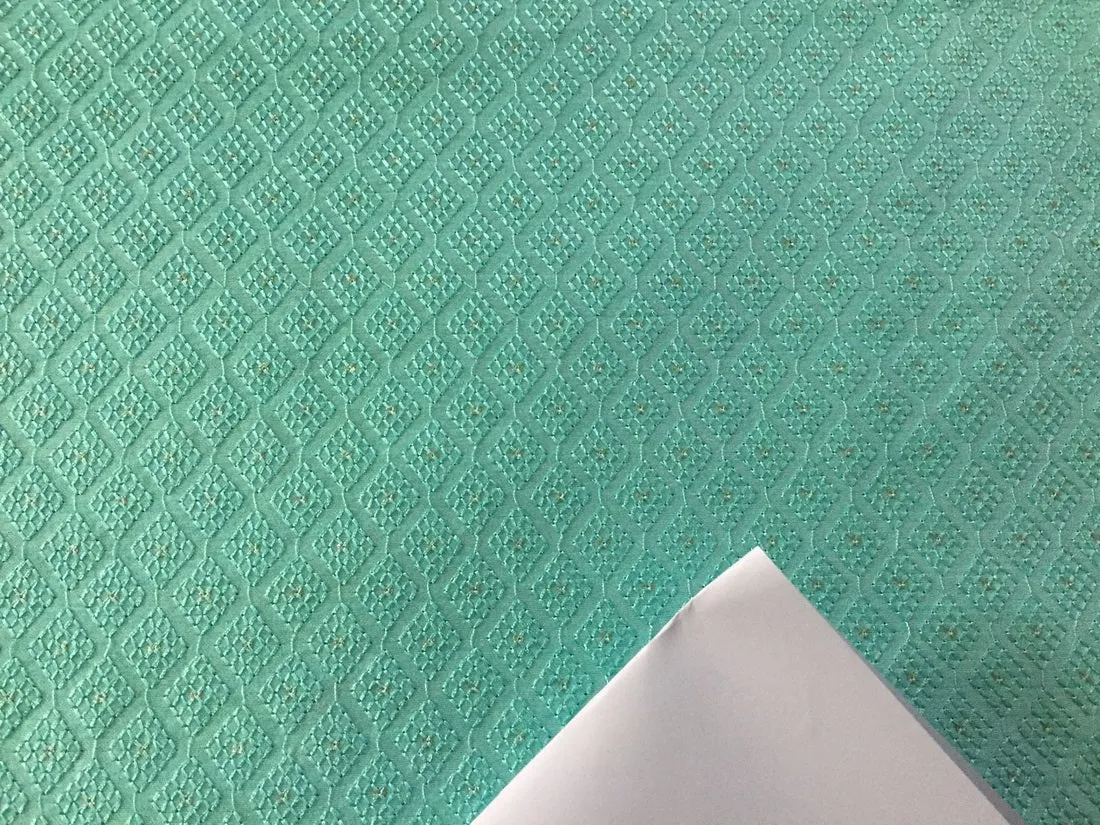 Silk Brocade fabric sea green with subtle glitter 58" wide BRO798[3]