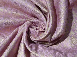 Silk Brocade fabric with leaf  jacquard available in 3 colors PINK,IVORY AND YELLOW BRO991A