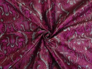 Silk Brocade Vestment Fabric Blue,Wine &amp; Purple color 44" wide Bro113