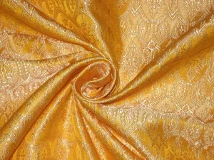 Silk Brocade Vestment Fabric Golden yellow and cream 44" wide BRO153[3]