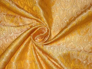 Silk Brocade Vestment Fabric Golden yellow and cream BRO153[3]