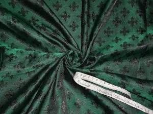Silk Brocade Vestment Fabric Green &amp; Black color 44&quot;BRO351[6]