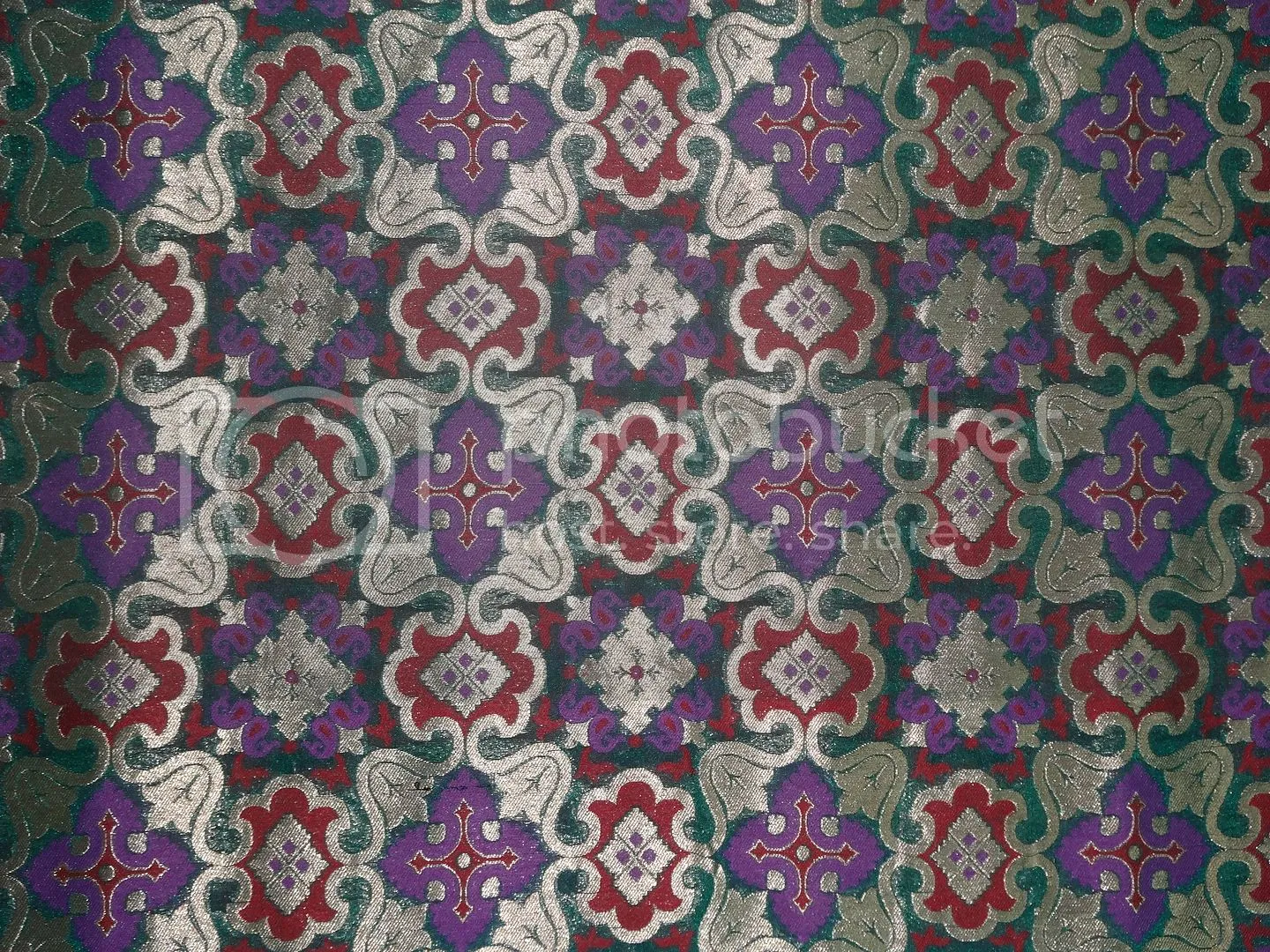 Silk BROCADE VESTMENT FABRIC Metallic Gold &amp; Multi COLOR BRO268[1]