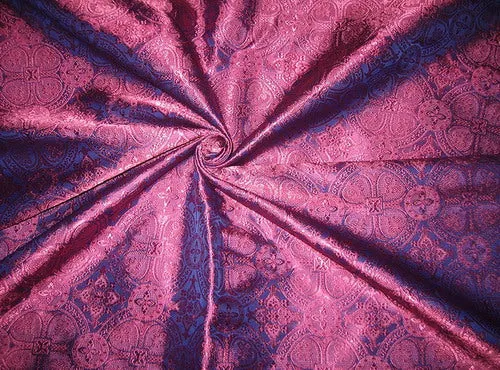 Silk Brocade Vestment Fabric PINKISH PURPLE X BLUE color 44" wide BRO73[1]