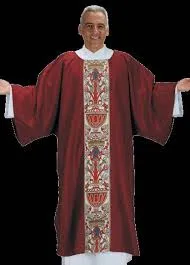 Silk Brocade Vestment Fabric Red & Black 44" wide BRO137[1]
