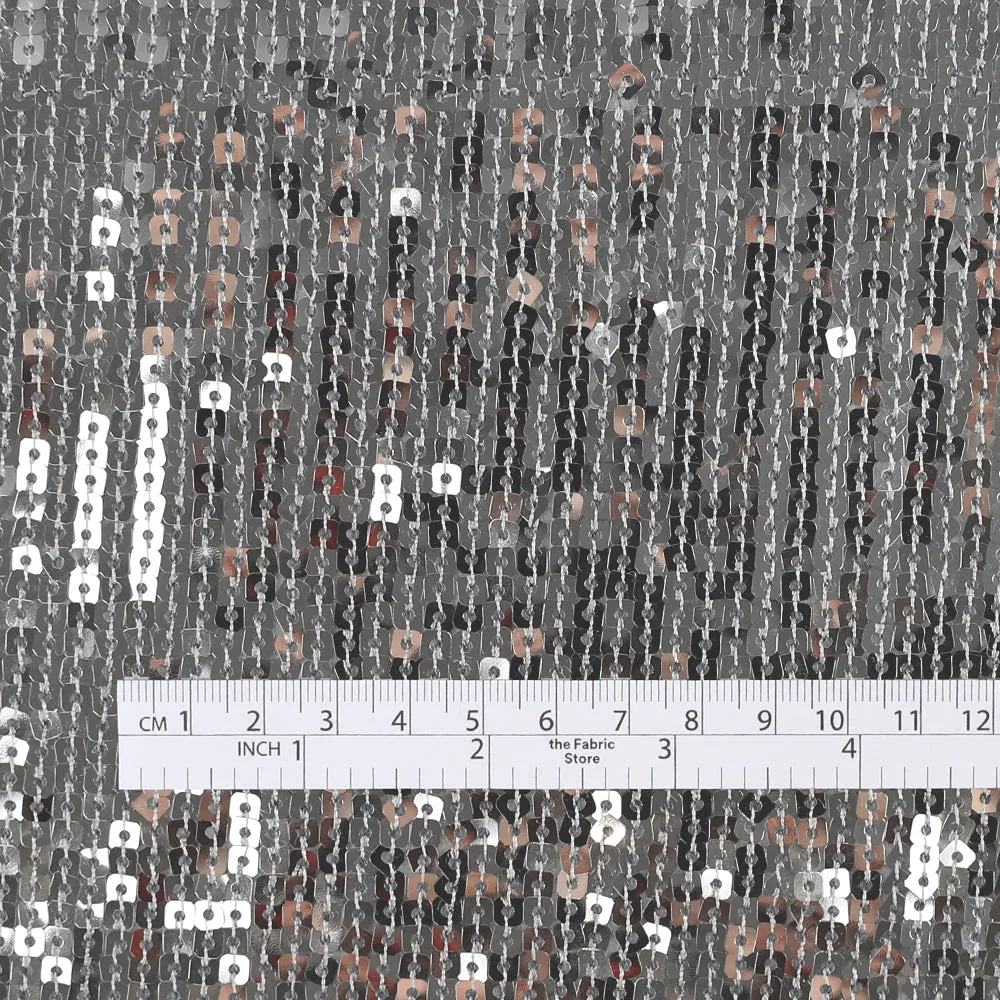 Square Sequinned Tulle - Silver