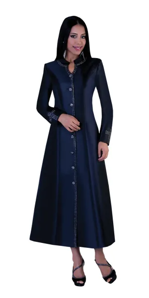 Tally Taylor - 4445 - Black - Rhinestone Embellished Clergy Robe
