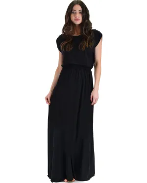 Timeless Maxi Dress With Elastic Waist & Side Slit