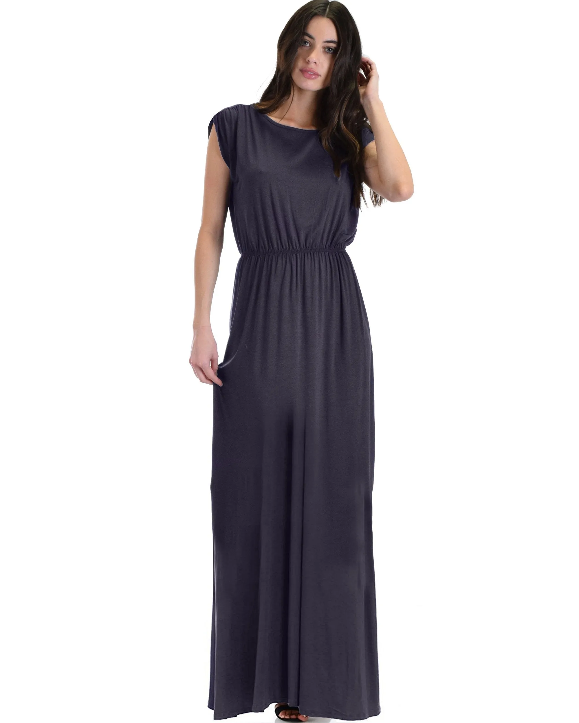 Timeless Maxi Dress With Elastic Waist & Side Slit
