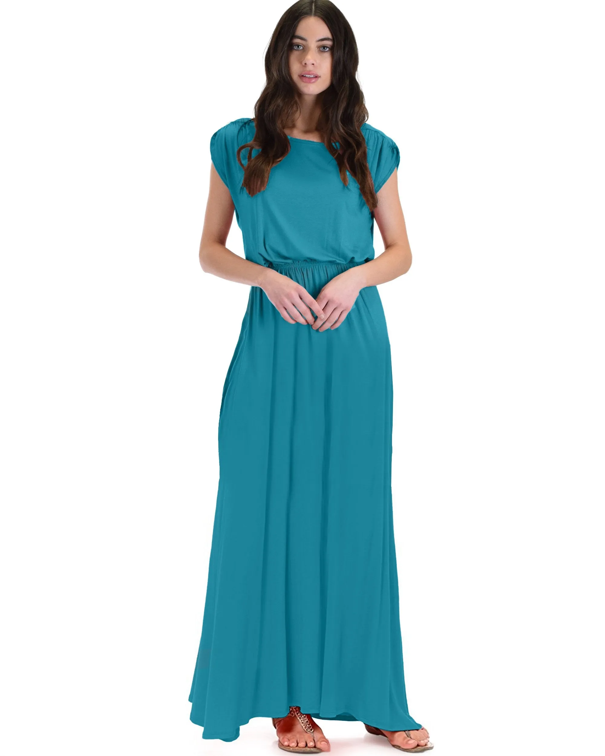 Timeless Maxi Dress With Elastic Waist & Side Slit