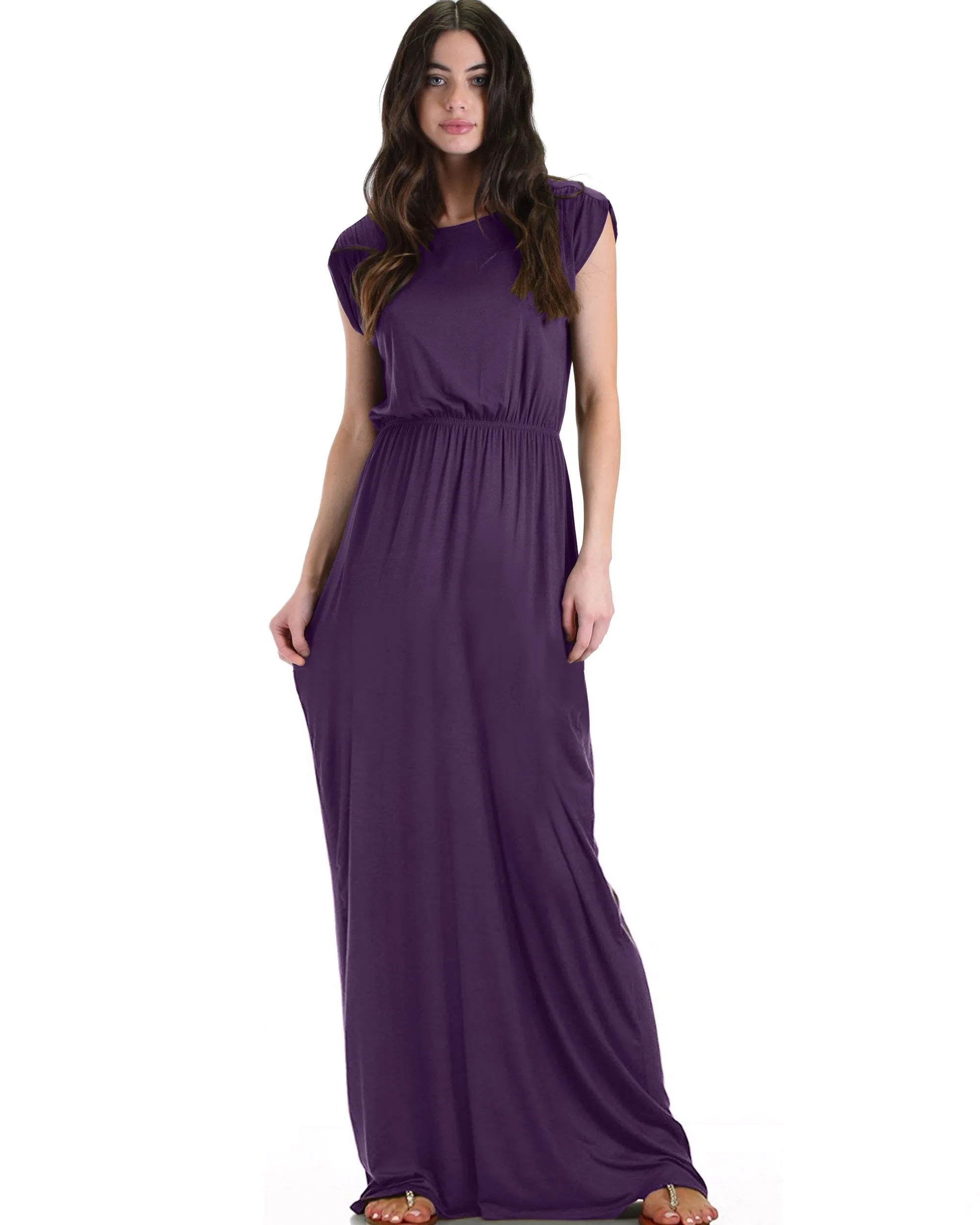 Timeless Maxi Dress With Elastic Waist & Side Slit