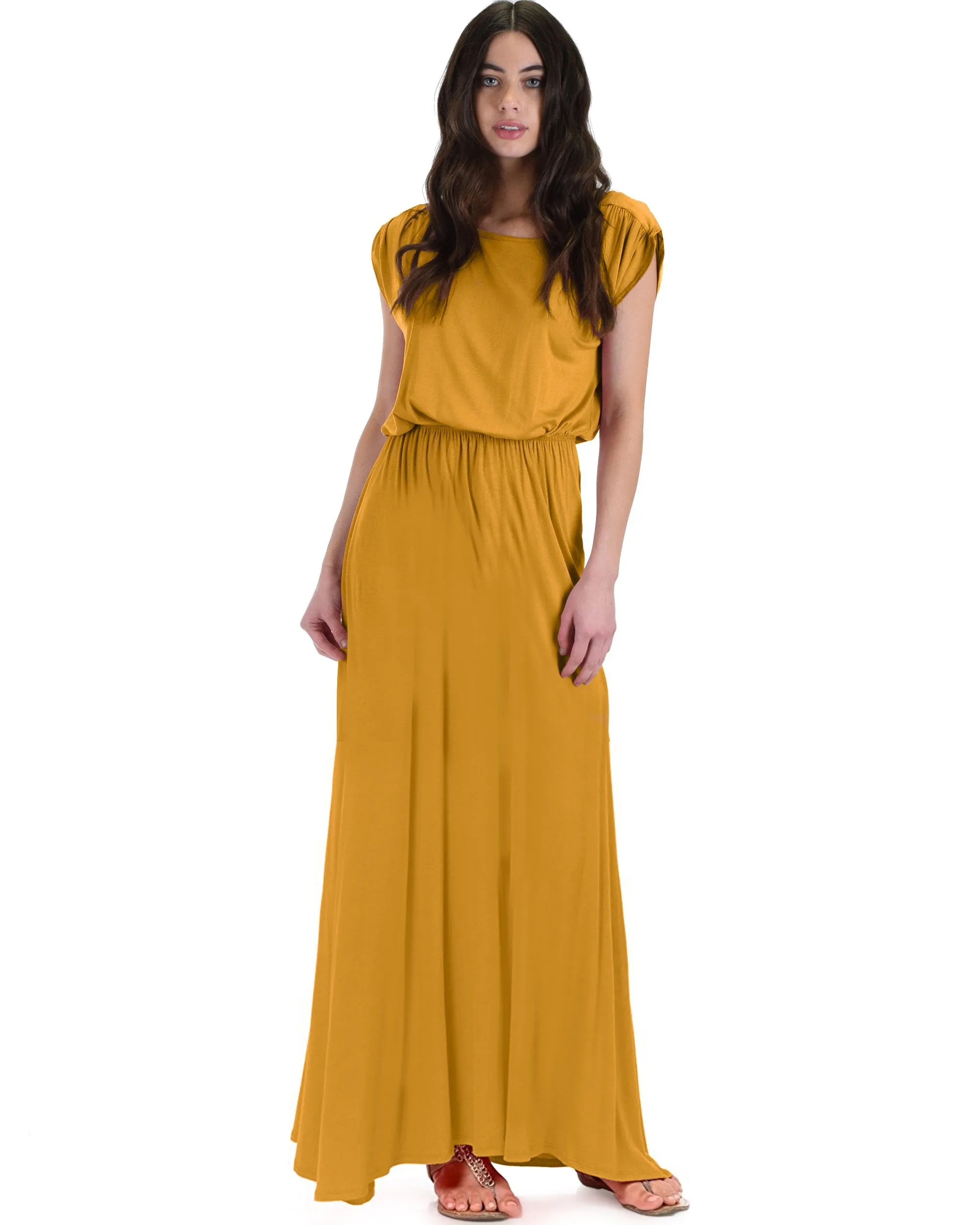 Timeless Maxi Dress With Elastic Waist & Side Slit