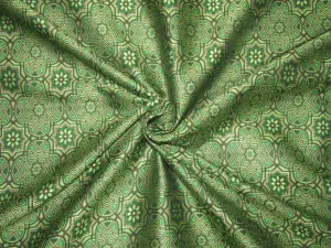 VESTMENT Brocade JACQUARD fabric 44" wide GREEN X BLACK color BRO694[4]