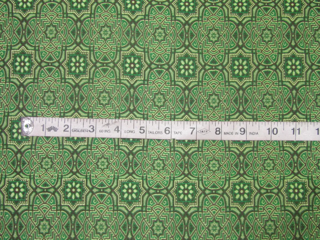 VESTMENT Brocade JACQUARD fabric 44" wide GREEN X BLACK color BRO694[4]