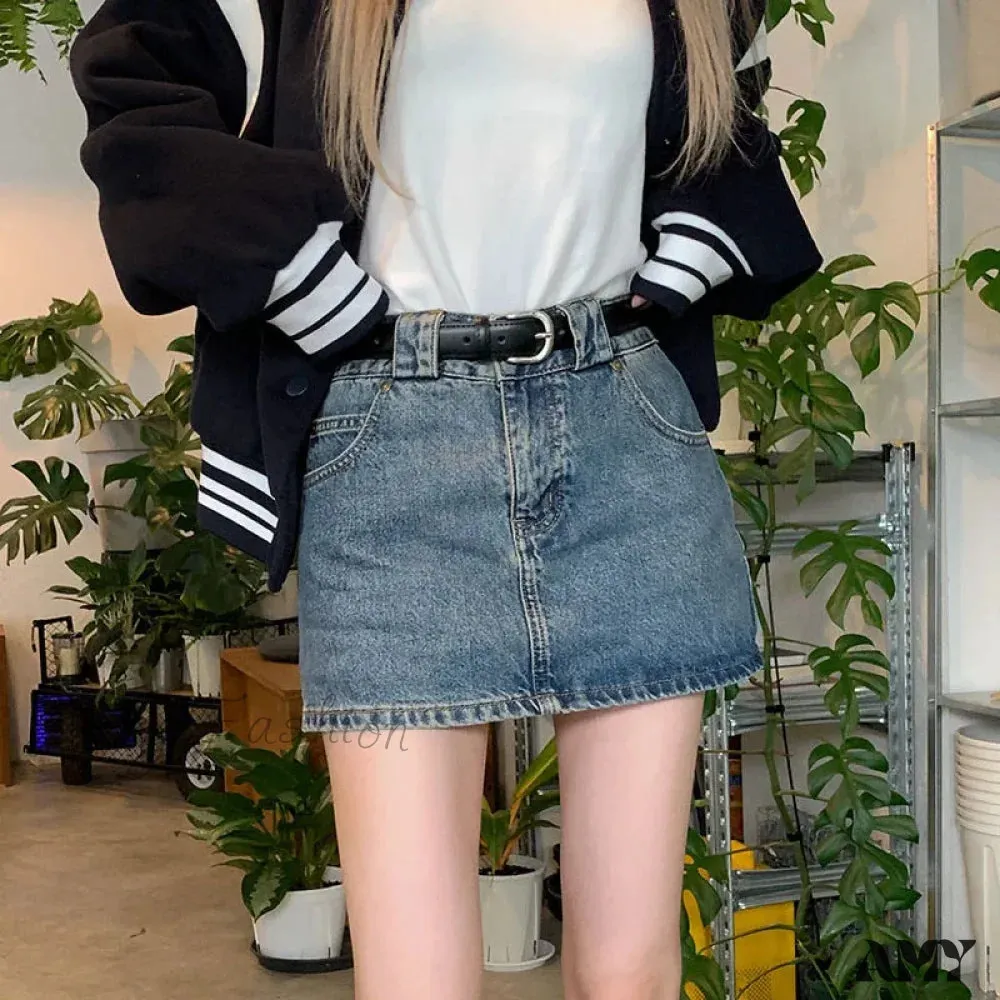 Vintage Korean High Waisted Slim Wrap Sexy Hot Streetwear Skirt