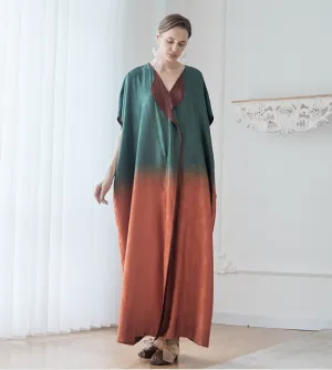 Vintage literary robe loose oversized holiday dress women caftan