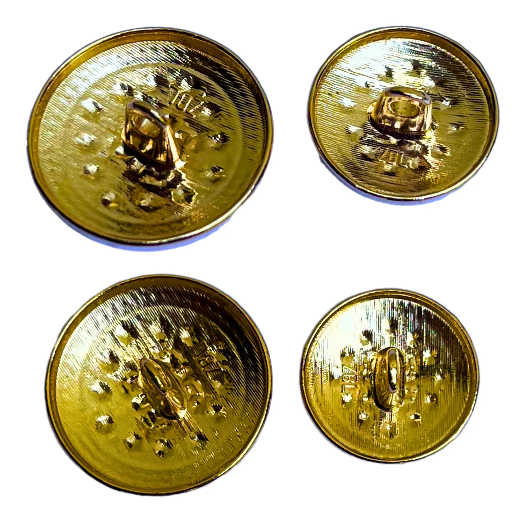 White & Golden Color Traditional Designer 1 Hole Metal Buttons