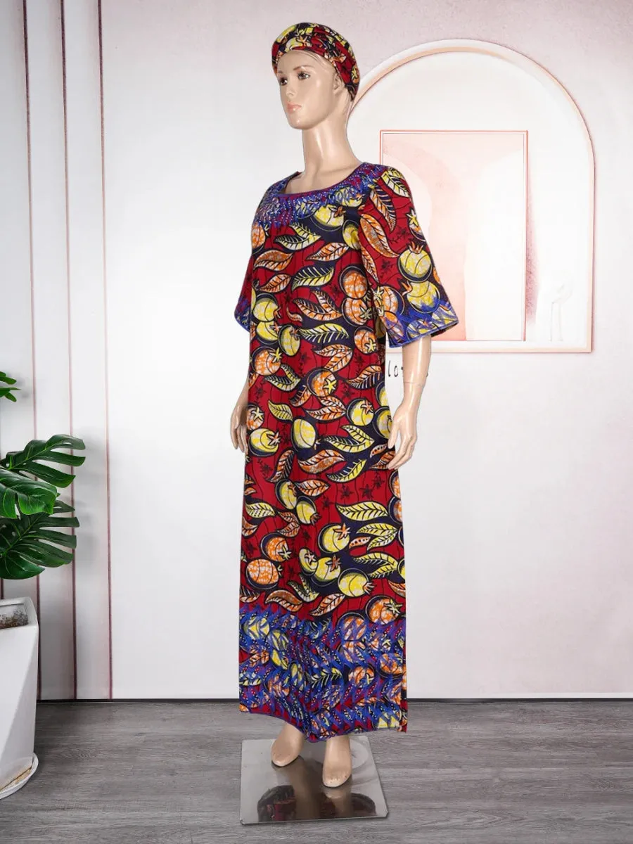 Women’s Embroidered Bazin Floral Boho Dresses – Rich Long Robes for Traditional Parties and Weddings