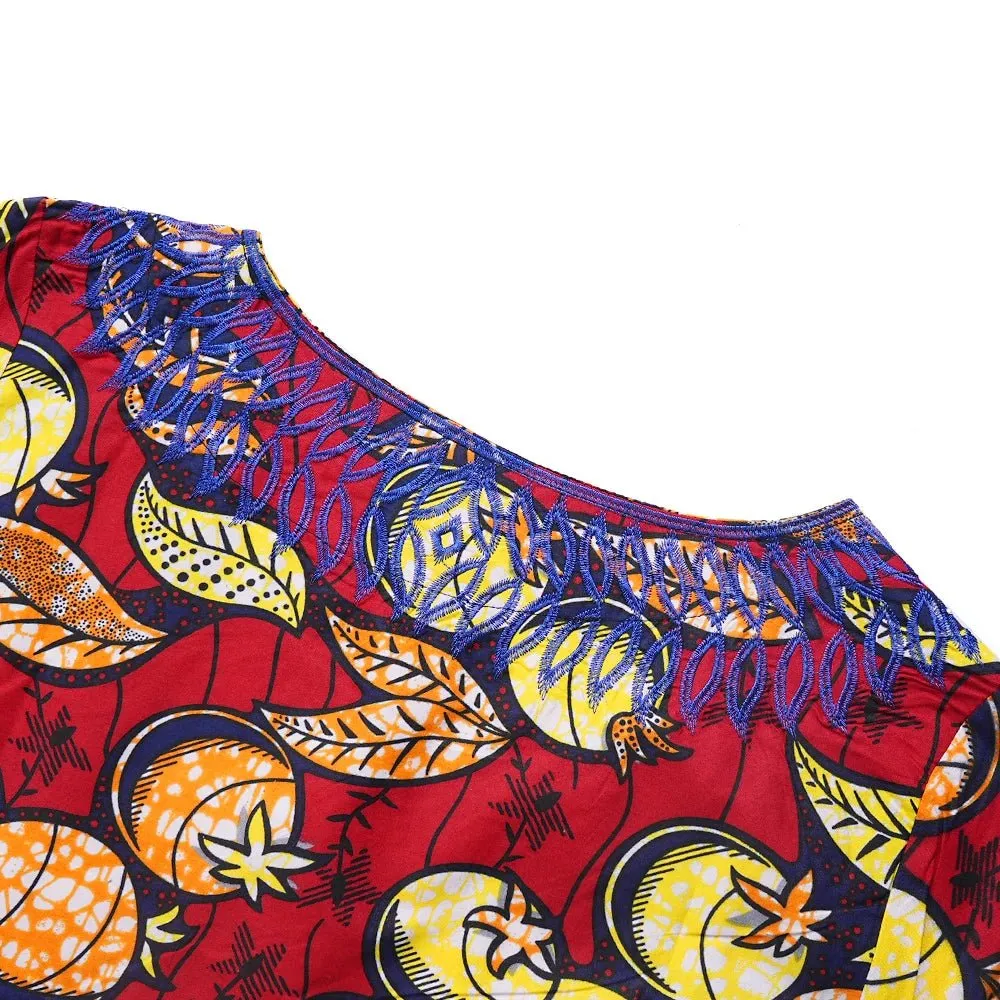 Women’s Embroidered Bazin Floral Boho Dresses – Rich Long Robes for Traditional Parties and Weddings