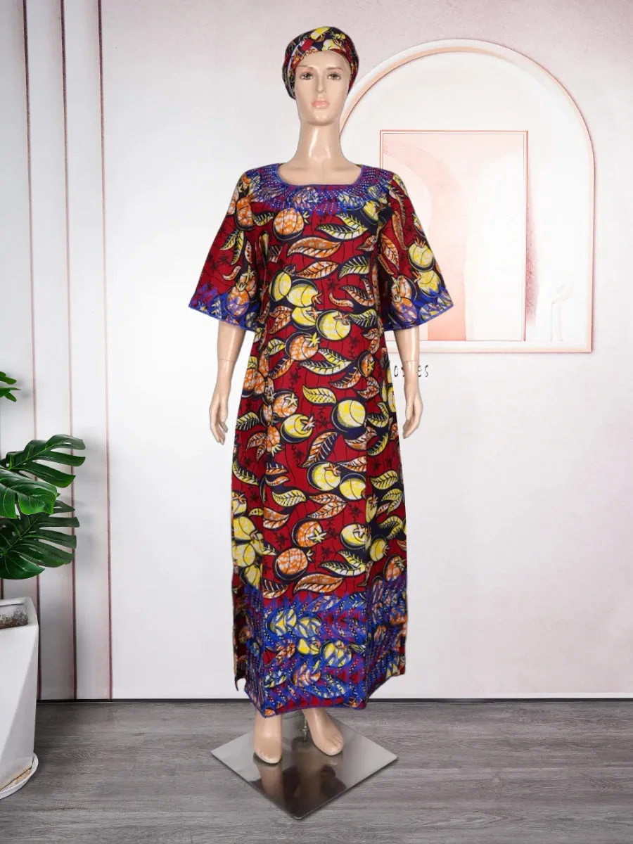 Women’s Embroidered Bazin Floral Boho Dresses – Rich Long Robes for Traditional Parties and Weddings