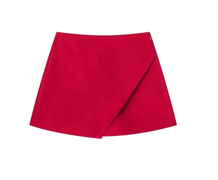 Women's Wide Leg Shorts Fashion Designer Mini Skirts (Short)