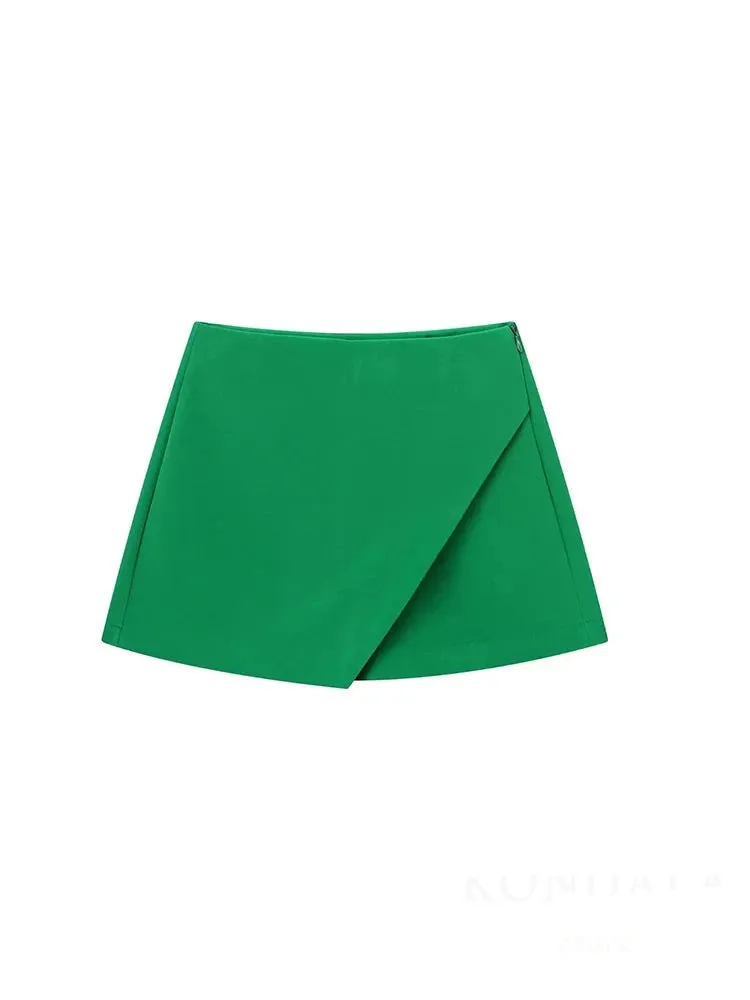 Women's Wide Leg Shorts Fashion Designer Mini Skirts (Short)