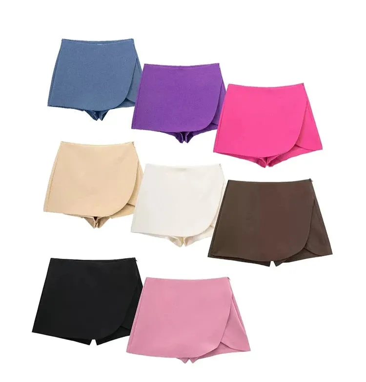 Women's Wide Leg Shorts Fashion Designer Mini Skirts (Short)