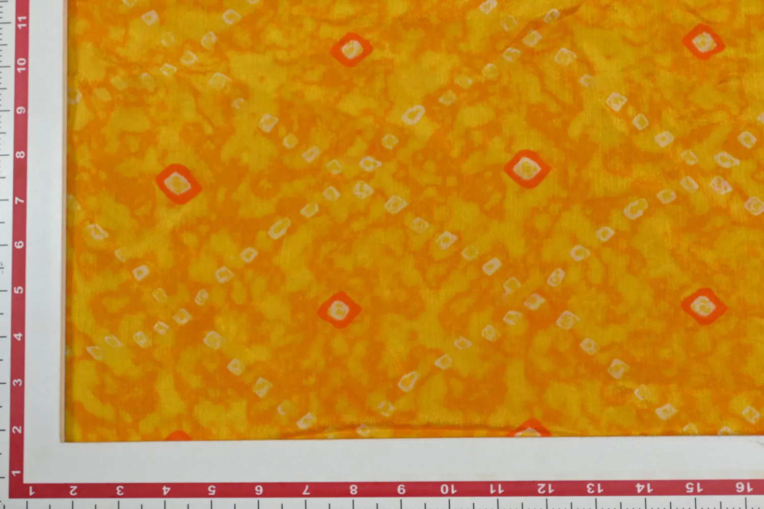 Yellow Traditional Printed Chinon Chiffon Viscose Fabric